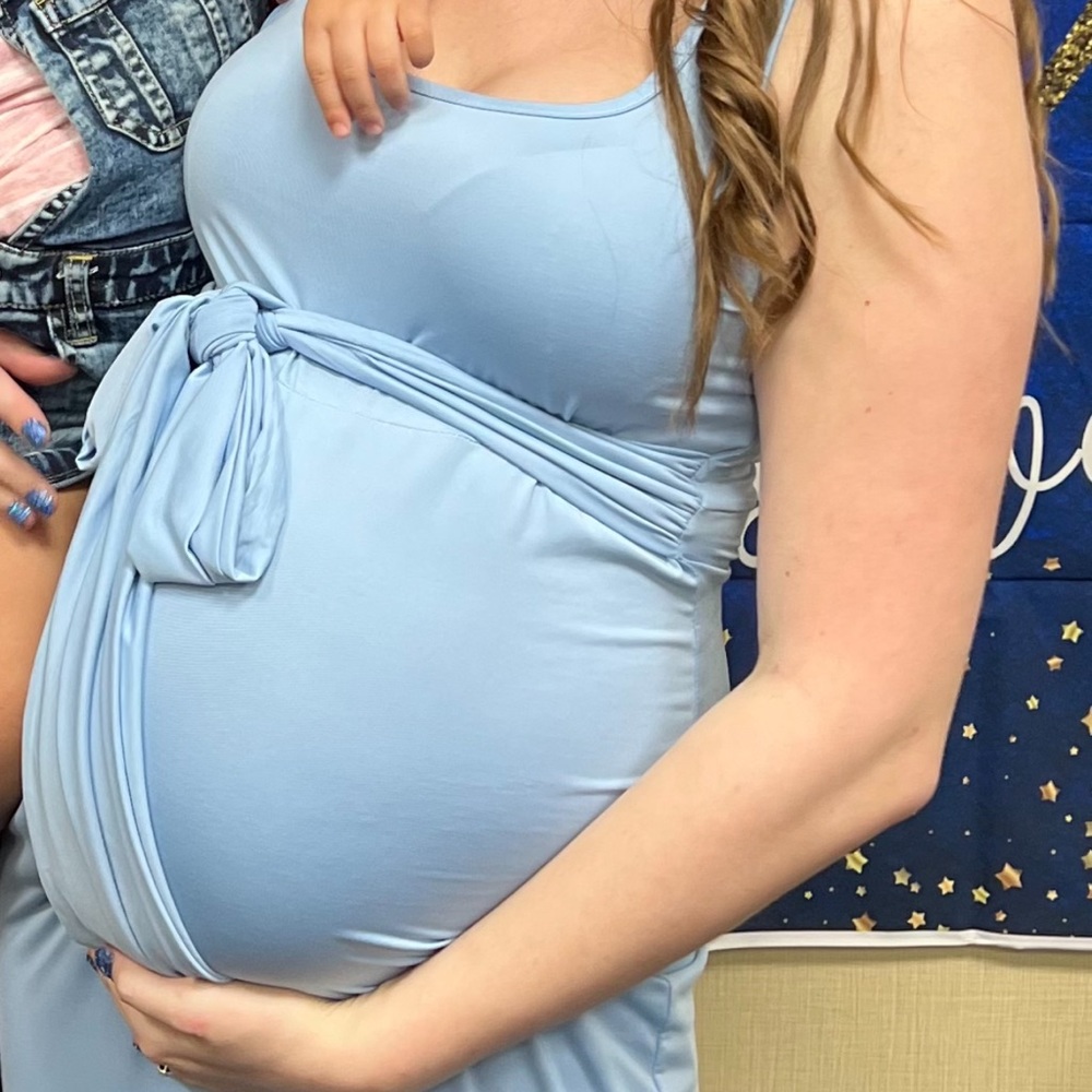 Maternity Long Dress Tie Front Slim Fitted Photography Maxi Dresses